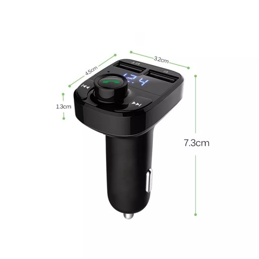 FM vysielač, Bluetooth MP3 nabíjačka 2x USB