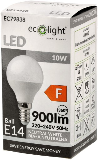 LED žiarovka E14 10W G45 Teplá Neutrál Studená