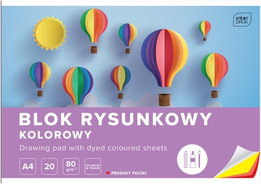 INTERPRINT VÝKRESOVÝ BLOK A4 20 farebných listov x3