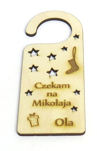 VIANOČNÝ PRÍvesok ČAKÁM NA DARČEK MIKULÁŠKA MC54
