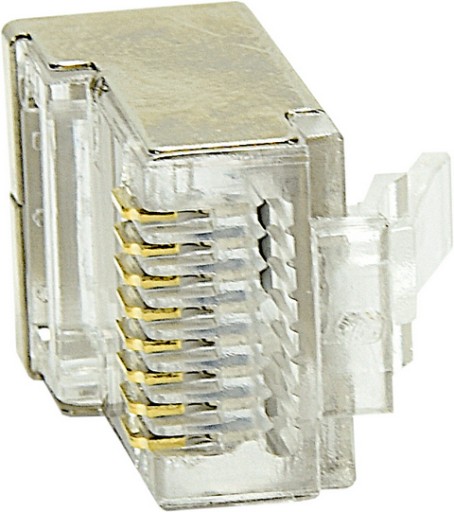 ZÁSTRČKY RJ45 CAT.5E PRECHODENÉ tienené STP FTP PRECHODE ZLATENÉ 10ks