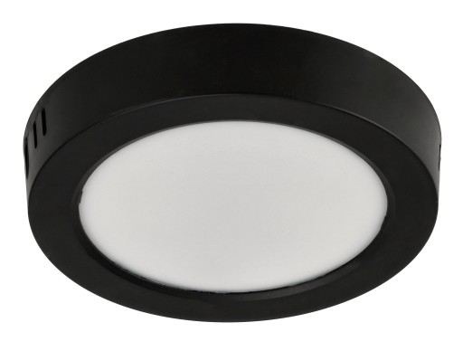 LED stropné svietidlo prisadené na povrch 12W 1200lm 4000K neutrálne čierne okrúhle