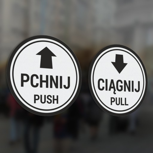 Push, Pull - samolepky 10x10