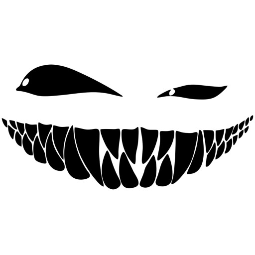 NÁLEPKA na auto Strašidelný úsmev SMILE Monster Ghost 15x7,5
