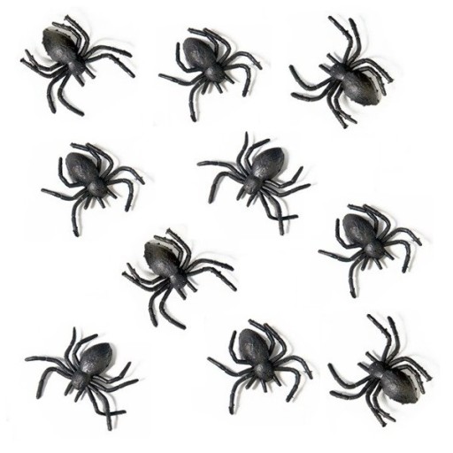 UMELÉ ČIERNE HALLOWEENSKÉ PAVÚKY 3cm 10 kusov