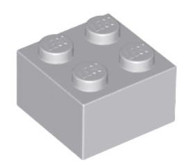 LEGO BEAM 2X2 SVETLO SIVÁ Č. 3003 ZA 10 KS
