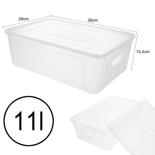Plastová nádoba na topánky, box 11l, priehľadný organizér