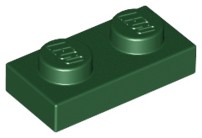LEGO PLATE 3023 1x2 tmavozelená (6g) 16 ks.