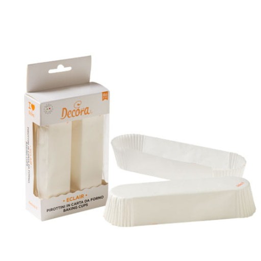 Podlhovasté košíčky na košíčky BIELA 135x33x28 mm DECORA 60 ks