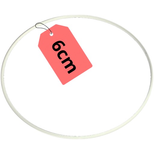 Kovový prsteň BIELY 6 cm hrubý. 3mm Macrame Dream Catcher Circle 1ks