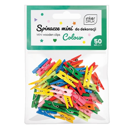 FAREBNÉ MINI KLIPY NA DEKORÁCIU 50 ks INTERPRINT