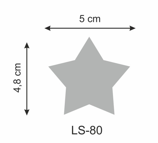 Akryl ZRKADLO hviezda 5x4,8 cm LS-80 2 kusy
