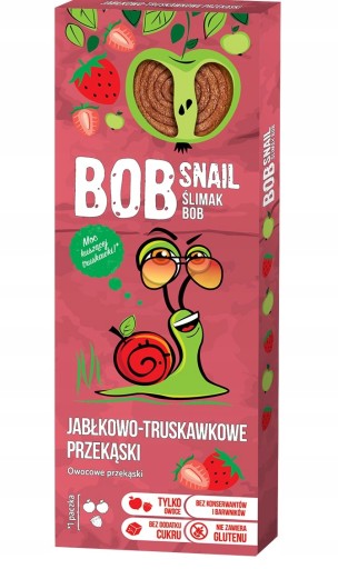 BOB Ślimak SNAIL ovocný snack jablko-jahoda