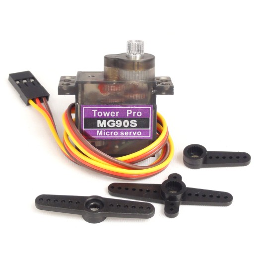Servo MG90S TowerPRO KOVOVÉ prevody + T-tyče
