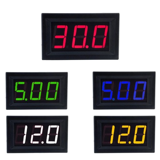 PANELOVÝ VOLTMETER 4,5 - 30V DC V MIEŠANOM FAREBNOM POUZDE