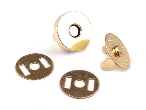 Magnetická spona na tašku, zlatý magnet, 18mm