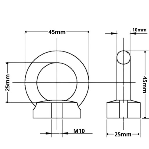 Matica s okom, pozinkovaná matica s okom 10mm