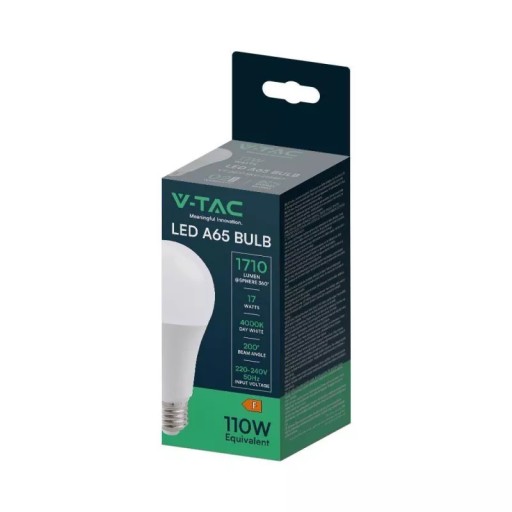 V-TAC LED žiarovka 17W A65 E27 VT-2017 4000K 1710lm