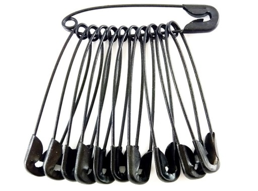 Zatváracie špendlíky 45mm VEĽKÉ ZLATÉ 4,5cm - 12 ks