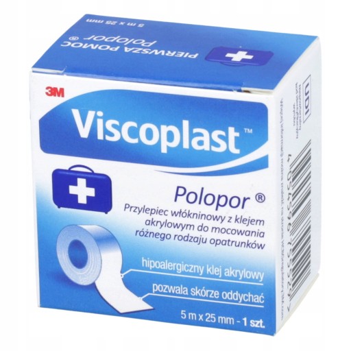 VISCOPLAST Polopor náplasť netkaná 5m x 25mm 1 kus