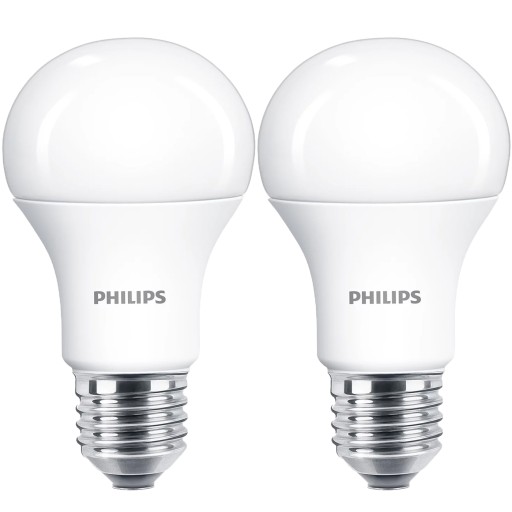 2x LED žiarovka PHILIPS E27 8W = 60W 4000K NEUTRÁLNA BIELA 806lm 180° A60