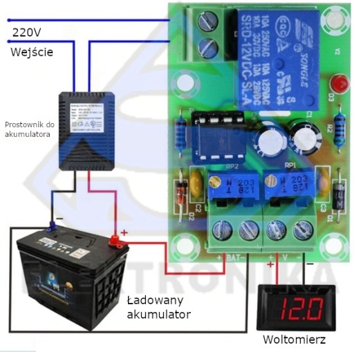 Aktuálny modul údržby v 12V moto batérii