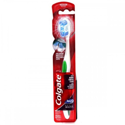 Stredná zubná kefka Colgate Optic White 360