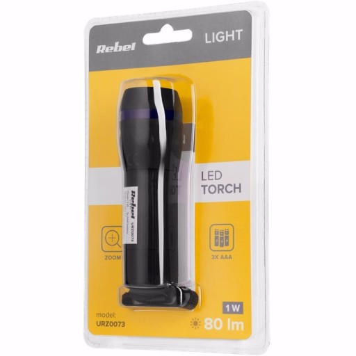 Ručná baterka napájaná 3x AAA super výkonnými LED batériami