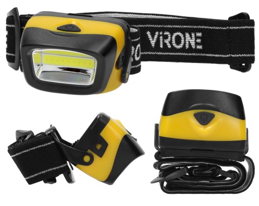 LED COB čelovka 3W 170lm s pohyblivou hlavou na batériu, žltá