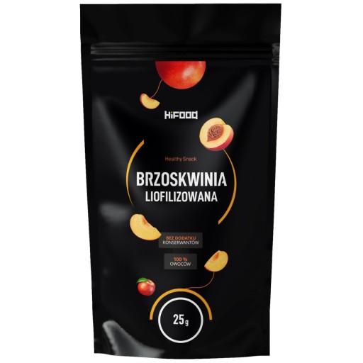 Mrazom sušená broskyňa 100% plátky 25g HiFOOD