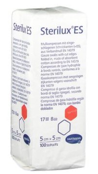HARTMANN Sterilux ES 5x5cm 100 ks. 17n 8w nonjal.