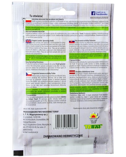 BIO semienka na klíčky Šošovica BIO BIO HORÚČKA