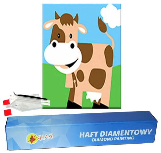 Diamantové vyšívanie Diamantový obraz 40x30 cm Krava