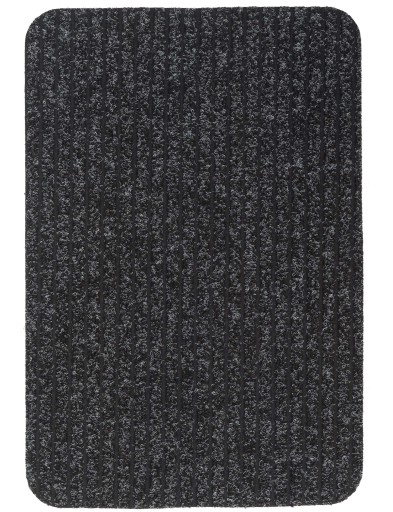 Vchodová rohožka, textilná, pruhovaná, 38x75cm, šedá