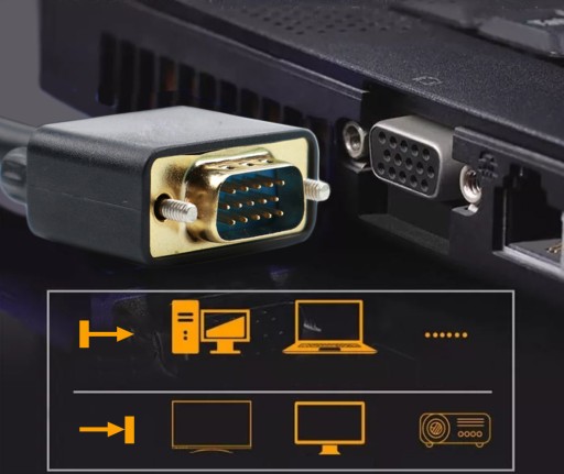VGA ZLATÝ KÁBEL pre D-SUB FULL HD MONITOR, MEDENÝ 2M