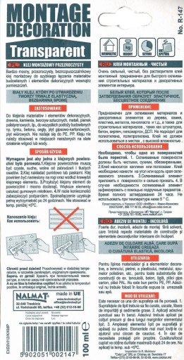 TRANSPARENTNÉ MONTÁŽNE LEPIDLO R-147 TECHNICQLL