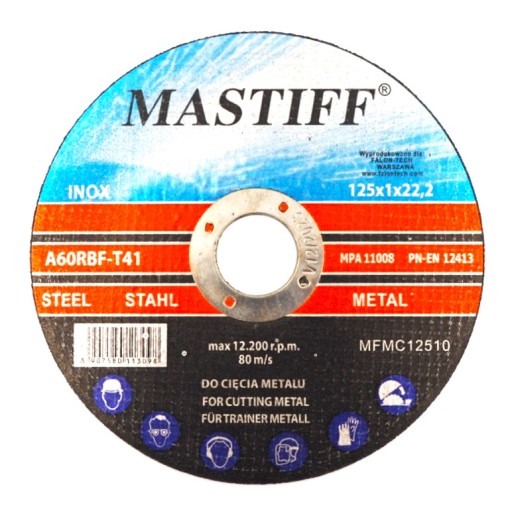 KOVOVÉ REZNÉ KOTÚČE 125/1 mm Mastiff