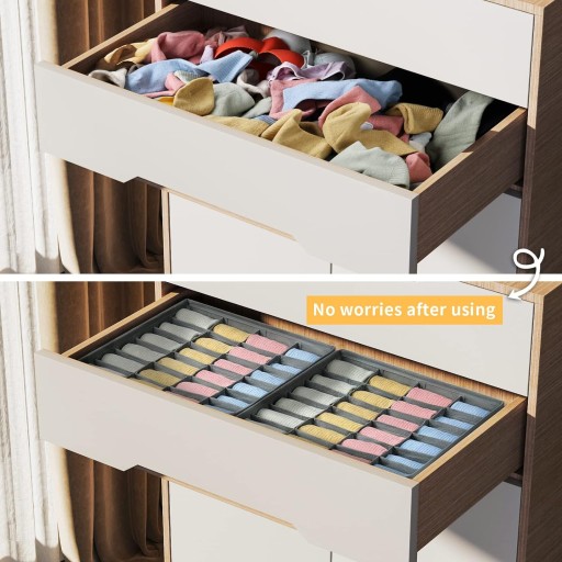 2x organizér spodnej bielizne na ponožky 32*16cm do šatníkovej zásuvky 2*4 priehradky