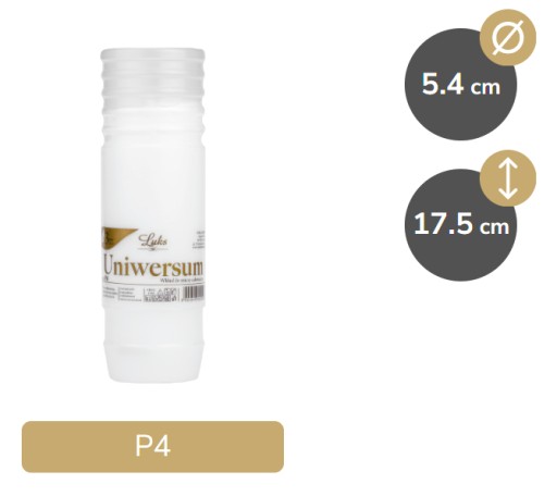 17,5 cm parafínové vložky, liate, doba horenia: 3 dni