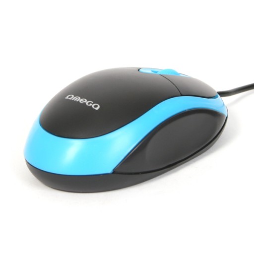 Optická MYŠ OM-06V OPTICAL 1200DPI BLACK/BLUE káblová dobrá cena