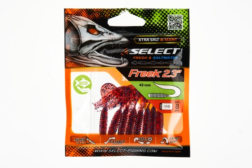 LURE SELECT HOOP TWISTER FETFISH 4,5CM FARBA 110 BALENIE 8KS