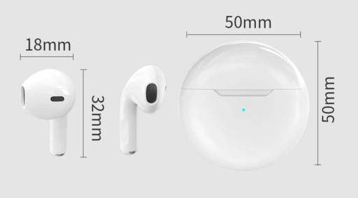 BEZDRÔTOVÉ SLÚCHADLÁ PRO 6 BLUETOOTH 5.3 + POWERBANK + KÁBEL USB TYPU C