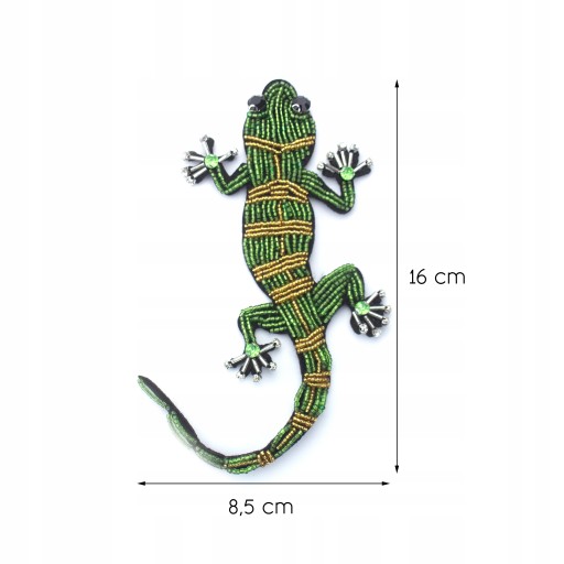 Nášivka jašterica Gecko s štrasovými korálkami