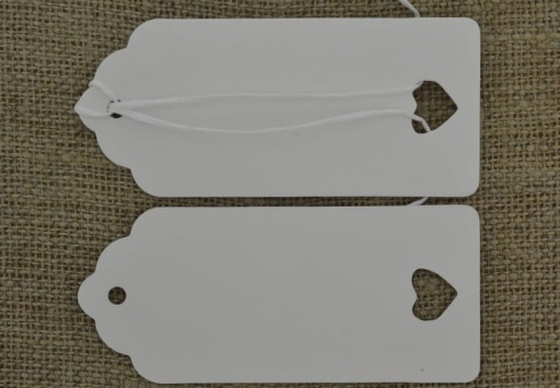 Štítky so šnúrkou 90 x 40 mm biele, 2 ks
