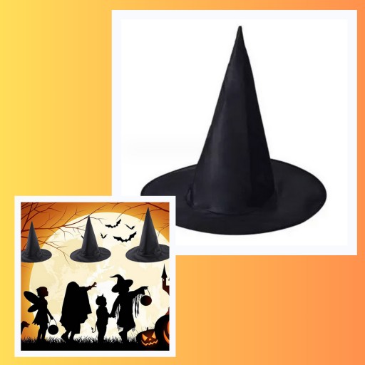 Čarodejnícky klobúčik VEĽKÝ HALLOWEENSKÝ KARNEVAL KARNEVAL ČIERNY 39cm