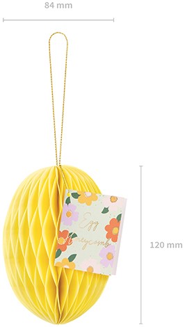 Papierová dekorácia HONEYCOMB EGG žltá