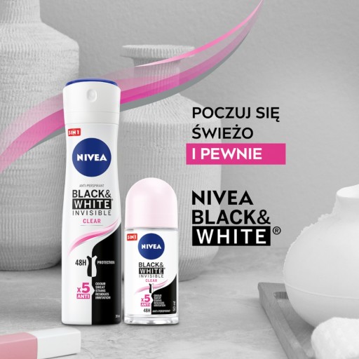 Nivea Black & White Invisible Clear antiperspirant roll-on 50 ml