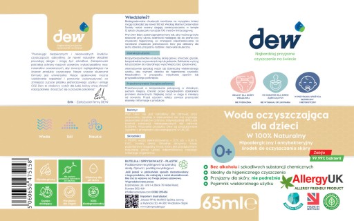 DEW SPREJ ČISTIACA VODA BEZ Oplachovania 65ml