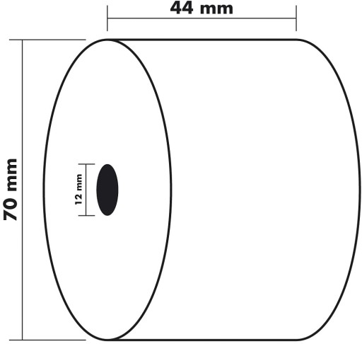 Rolka termopapierovej pokladne 44x70mm 60m