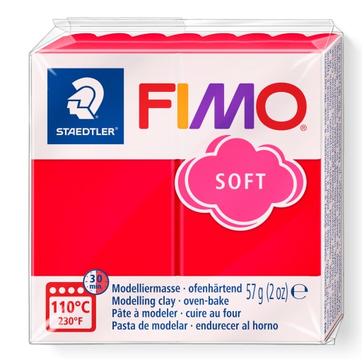 Staedtler Fimo Soft PLASTOVÁ PASTA ČERVENÁ 57g 8020-24